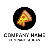 Pizza Logo | Minimalist Black Cheese Emblem