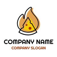 Modern Slice and Fire Logo Logo Design