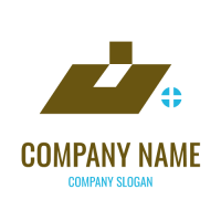 Realestate & Property Logo | Brown Rooftop with Chimney