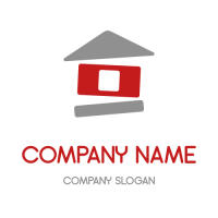 Buildable Abstract Red Cottage Logo Design