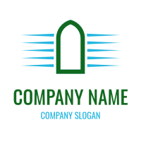 Green Arch with Blue Walls Logo Design