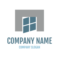 Grey Wall and Moving Window Logo Design