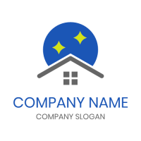 Starry Night and White Cottage Logo Design