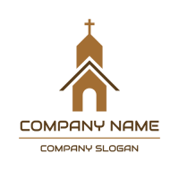 Minimalistic Church Silhouette Logo Design