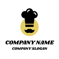 Bakers Silhouette with Mustache Logo Design