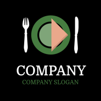 Green Plate with Orange Napkin Logo Design