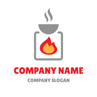 Restaurant Logo | Hot Food Cooking on Fire