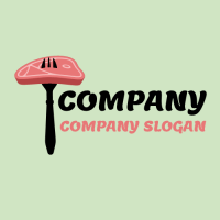 Restaurant Logo | Raw Meat Steak on the Fork