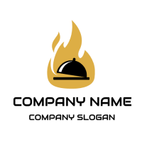 Very Hot Salver with Cover Inside the Fire Logo Design