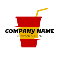 Maroon and Orange Paper Cup Logo Design