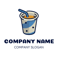 Plastic Cup with Orange Soda Logo Design