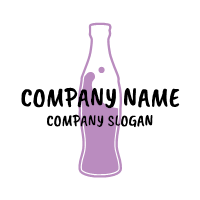 Purple Ocean in Soda Bottle Logo Design