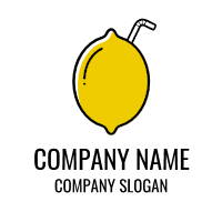 Soda Logo | Sour Yellow Lemon with Straw