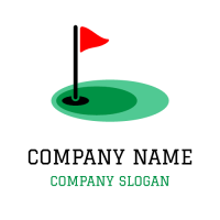 Sports & Fitness Logo | Golf Hole with Triangle Flag