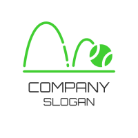 Jumping Green Tennis Ball Logo Design