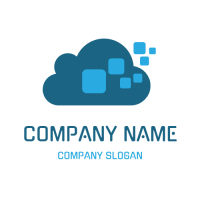 Cloud Storage with Outgoing Data Logo Design