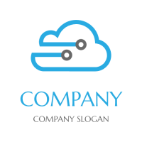 Electronic Wire in a Form of Cloud Storage Logo Design