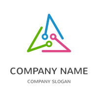 Wires with Contacts in a Triangle Form Logo Design