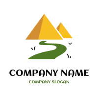 Travel & Hotel Logo | Egyptian Pyramids and Path