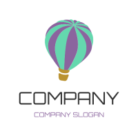 Green and Purple Hot Air Baloon Logo Design