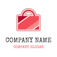 Pink Striped Square Bag Logo Design