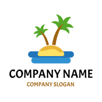 Travel & Hotel Logo | Small Tropical Island in the Sea