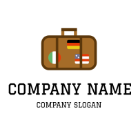 Travel & Hotel Logo | Travel Luggage with Flags